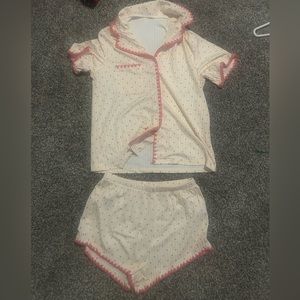 cute pink heart pj set